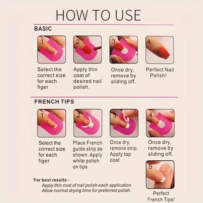 Protège-ongles en forme de U courbé, 26 pièces, 10 tailles