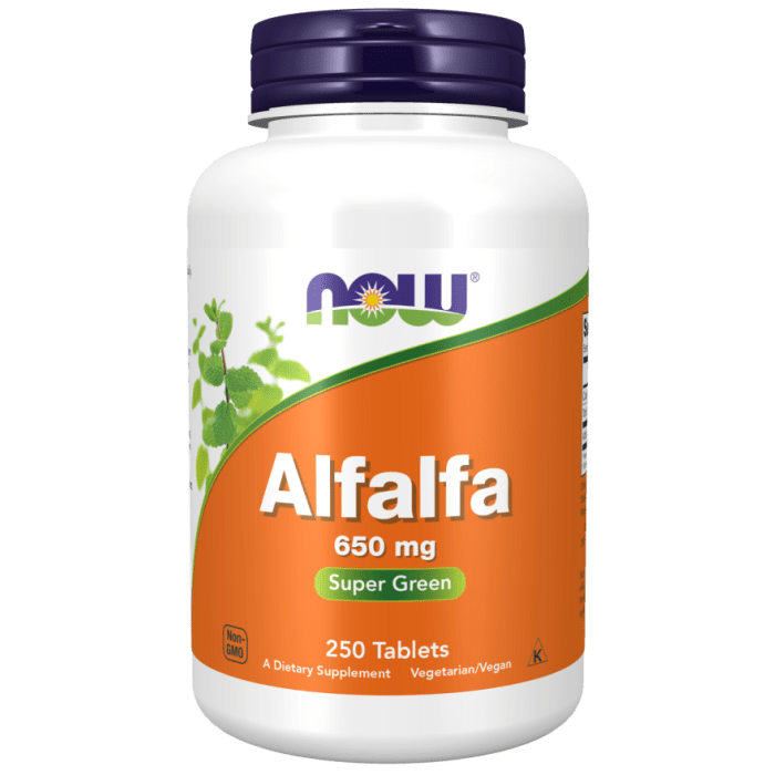 Now Foods Luzerne 650 mg 250 Comprimés - 2620
