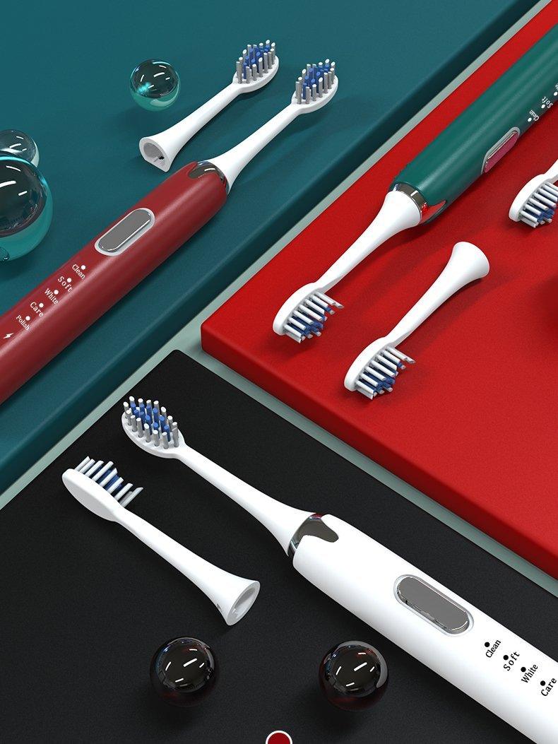 Brosse à dents électrique ultrasonique sonique vibrante rechargeable pour adultes, blanchissante, rechargeable par USB, pour hommes et femmes