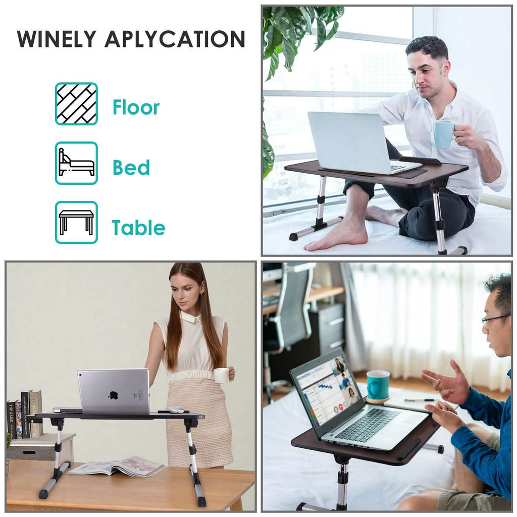 26.6 Support d'ordinateur portable pliable et réglable avec ventilateurs de refroidissement CPU et tapis de souris