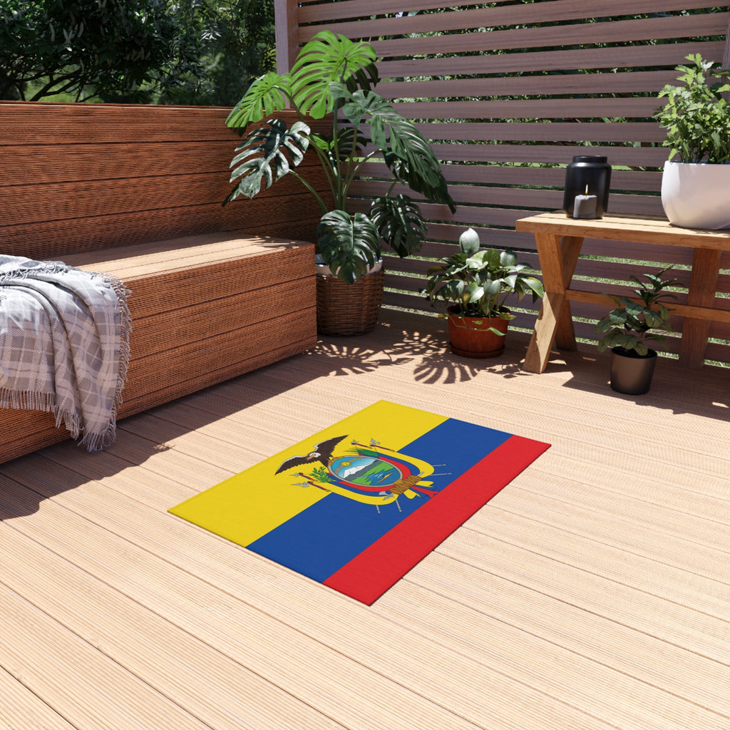 Paillasson extérieur antidérapant drapeau de l'Équateur | Copa América | 24"x36"