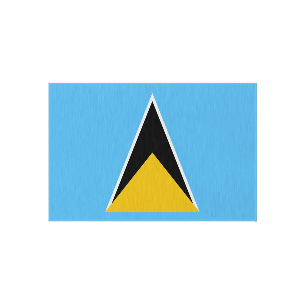 Paillasson antidérapant d'extérieur - Drapeau de Sainte-Lucie | Gros Islet, Sainte-Lucie | Castries | Dennery | 61 x 91 cm
