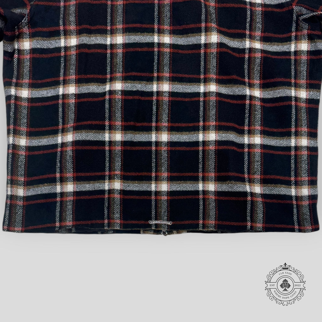 Blouson zippé Chrome Hearts à col en peau lainée