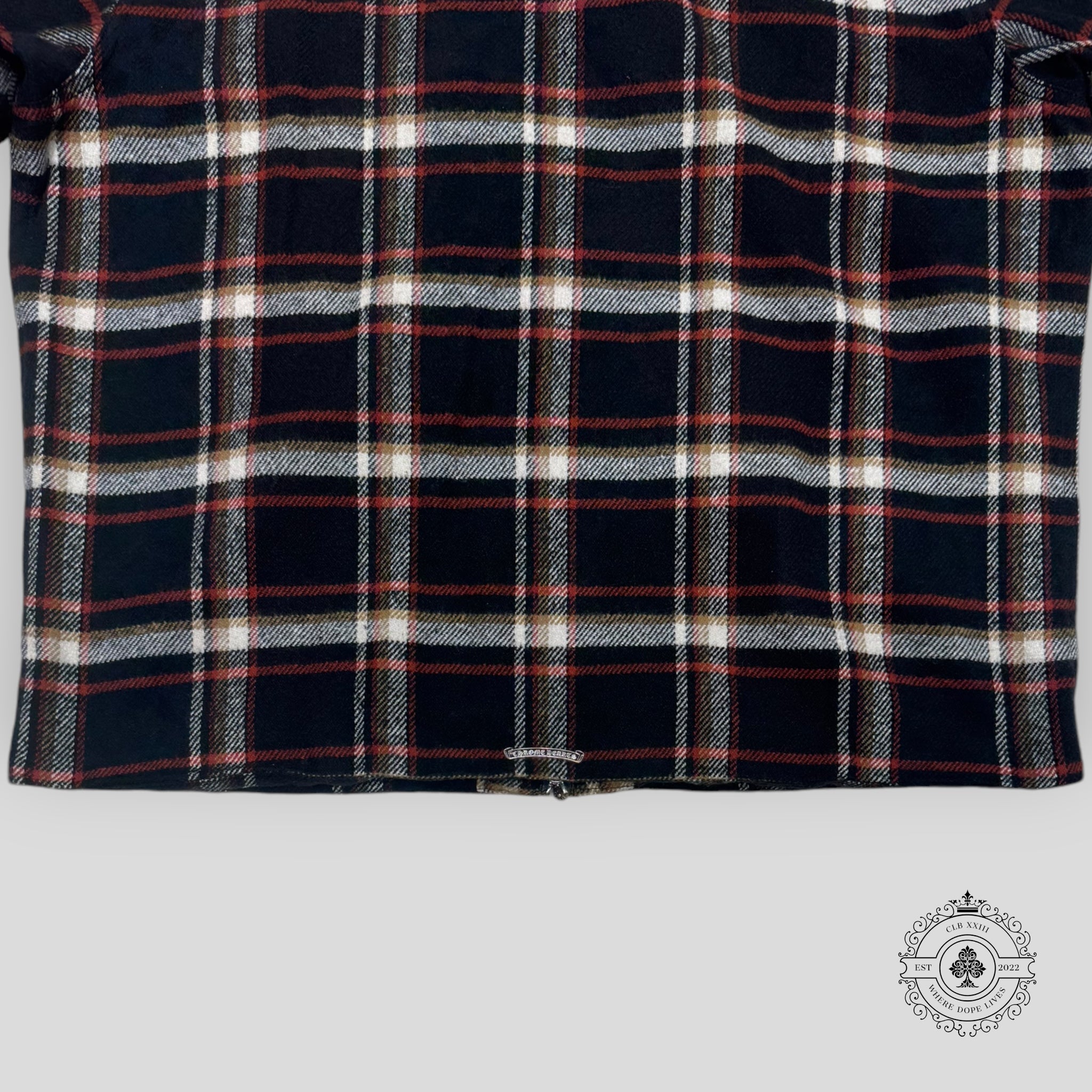 Blouson zippé Chrome Hearts à col en peau lainée