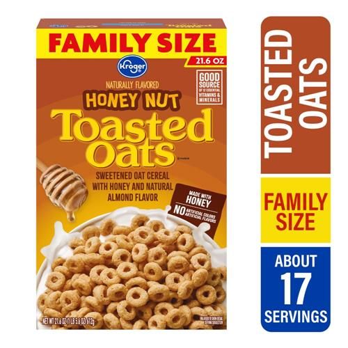 Céréales Kroger Toasted Oats Honey Nut format familial 21,6 oz