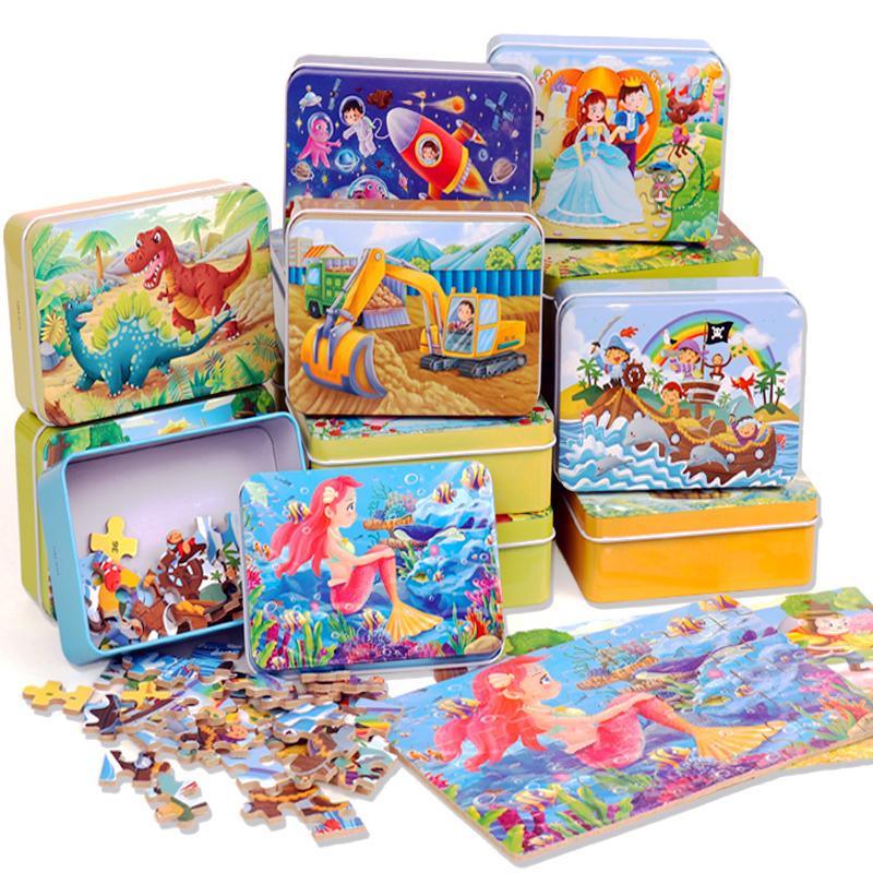 Nouveau Puzzle en Bois de 60 Pièces, Jouet pour Enfants, Puzzles en Bois d'Animaux de Dessin Animé, Jouets d'Apprentissage Éducatifs Précoces pour Enfants