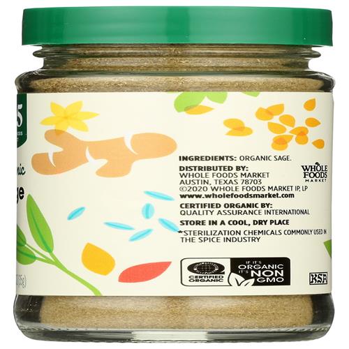 Whole Foods Market, sauge biologique, 1,23 oz