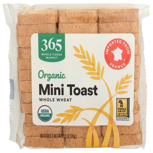 Mini-biscuits grillés de blé entier biologiques Whole Foods Market, végétaliens, 79 g