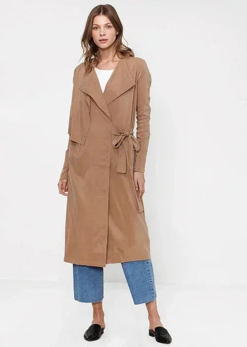 Trench croisé femme couleur sable