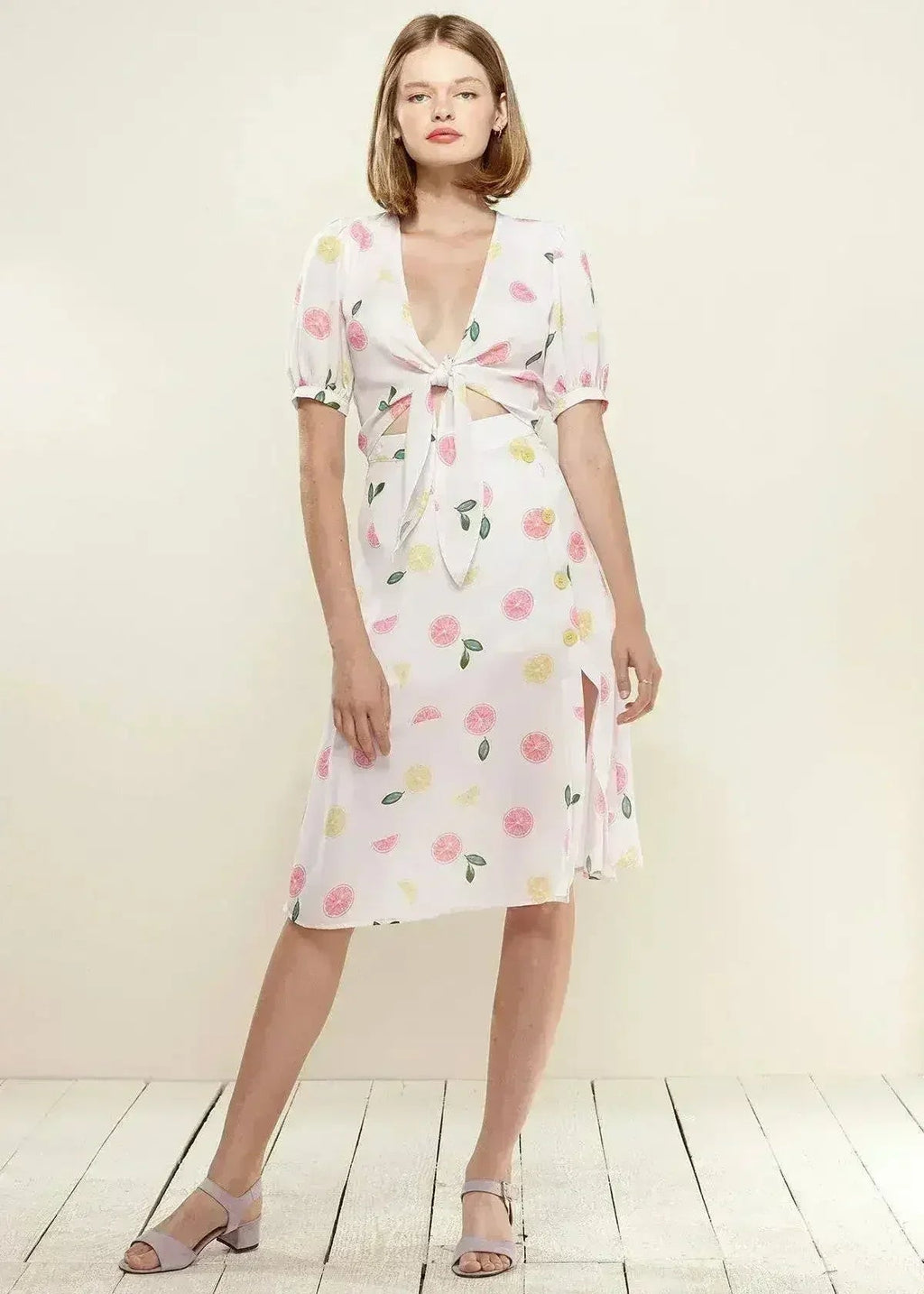 Jupe midi boutonnée couleur Fruit Punch