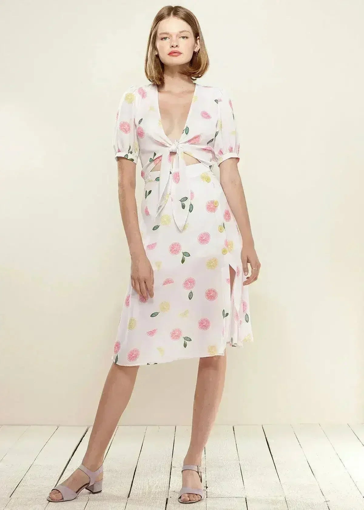 Jupe midi boutonnée couleur Fruit Punch