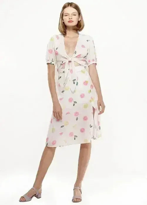 Jupe midi boutonnée couleur Fruit Punch