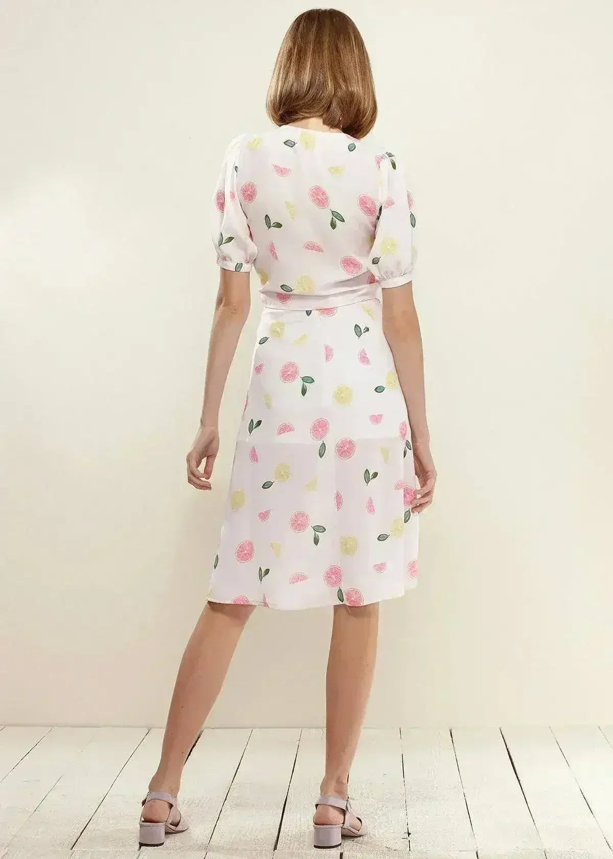 Jupe midi boutonnée couleur Fruit Punch