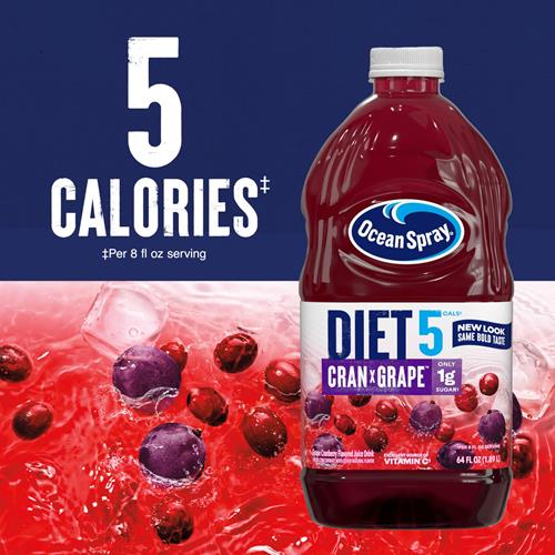 Boisson aux jus de canneberge et de raisin Ocean Spray Diet Cran-Grape, bouteille de 1,89 L (paquet de 1)