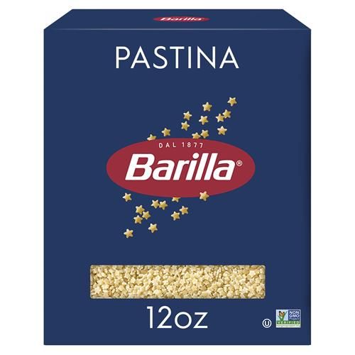 Pâtes Pastina Barilla, boîte de 340 g – Pâtes sans OGM fabriquées avec de la semoule de blé dur – Pâtes certifiées casher