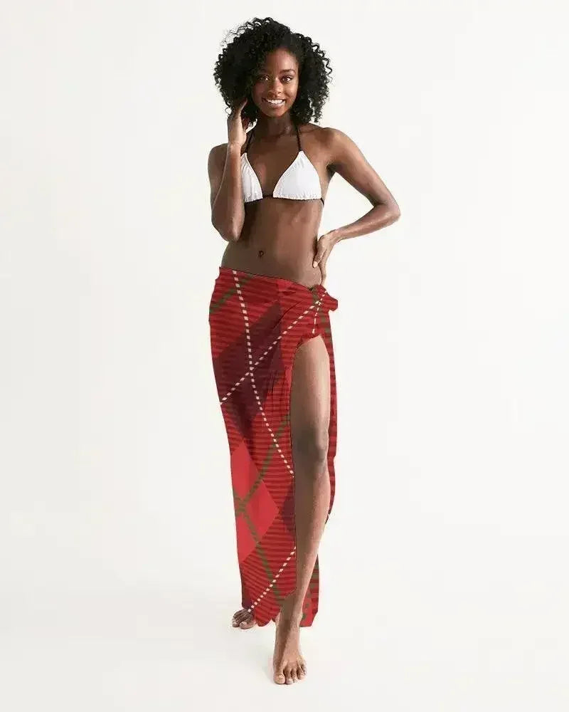 Cache-maillot rouge à carreaux transparent