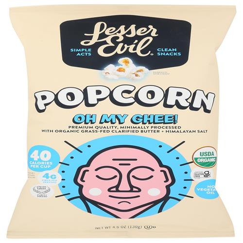 Lesserevil Oh My Ghee Popcorn biologique, 5 oz
