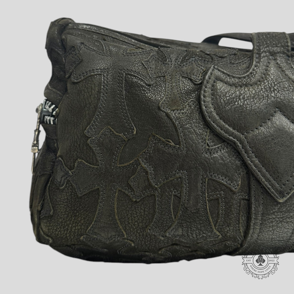 Sac de voyage Chrome Hearts en cuir à croix découpées