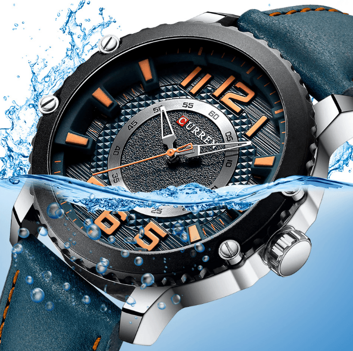 Montre Sport Étanche Homme Avec Bracelets en Cuir et Grands Chiffres Détails Design Unique Cadeau Parfait