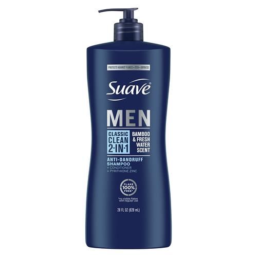 Shampooing et revitalisant antipelliculaire 2 en 1 Suave Men Classic Clean 828 ml