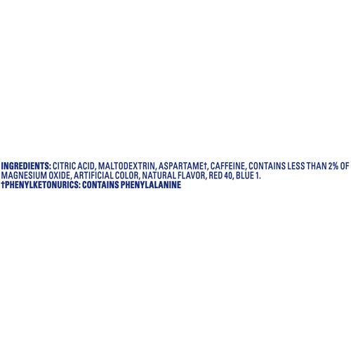 Crystal Light Raisin, mélange pour boisson en poudre naturellement aromatisé, avec caféine, 10 sachets individuels.