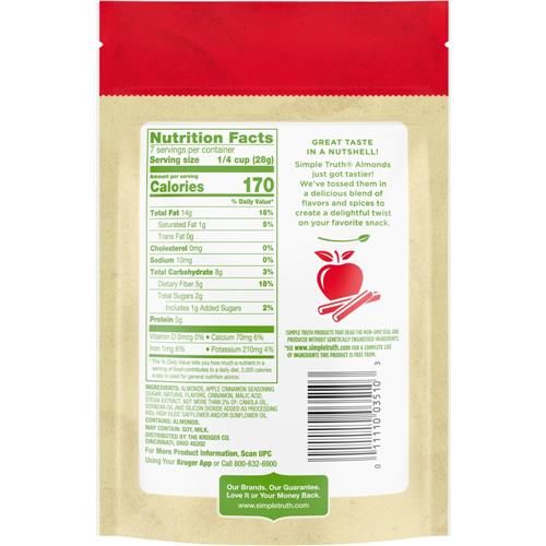 Amandes aromatisées pomme-cannelle Simple Truth 7 oz