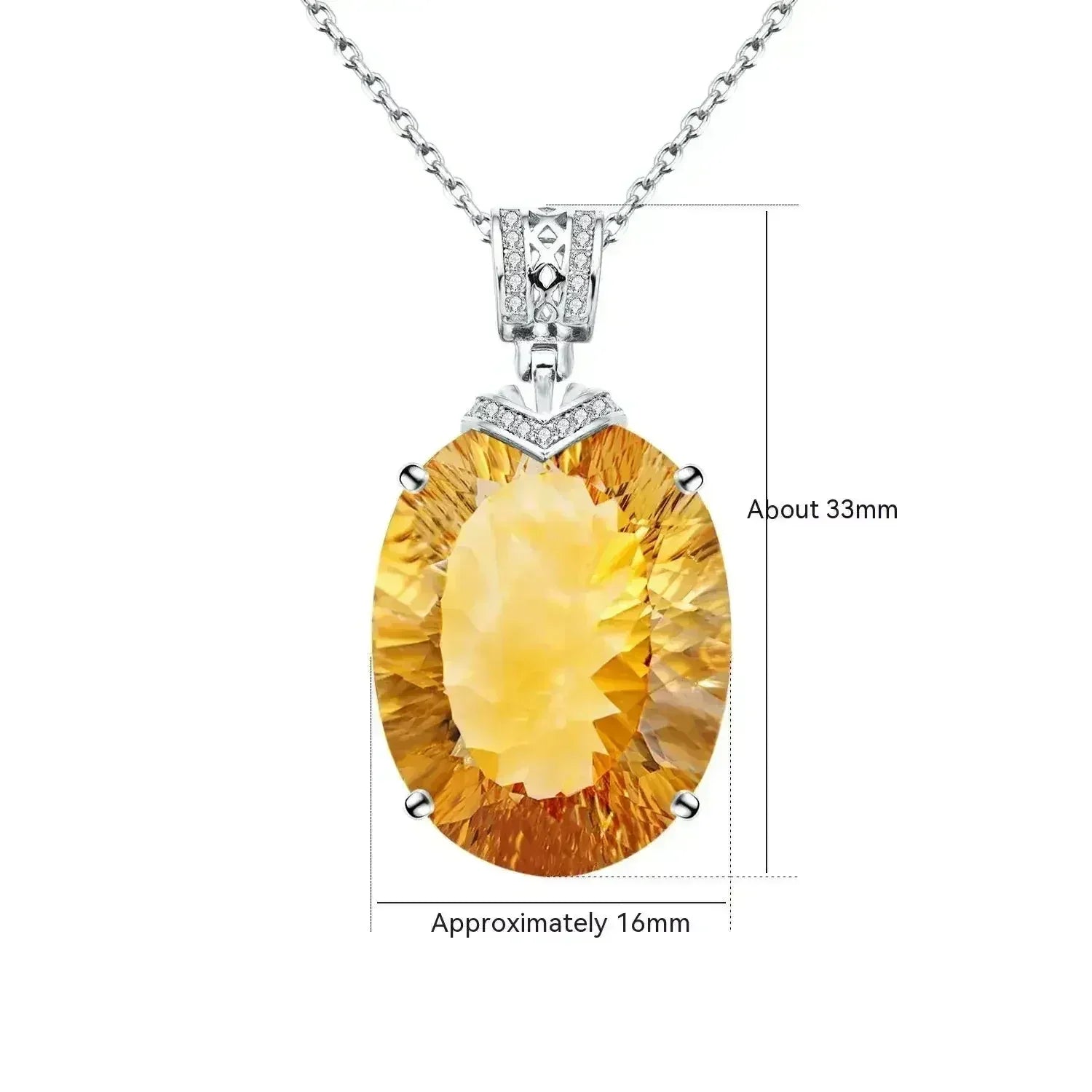 LuxeJewels™ – Collier Pendentif Citrine Solaris Gemdrop
