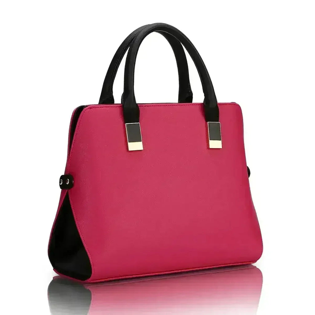 Sac à main en cuir PU de haute qualité de couleur unie pour femmes