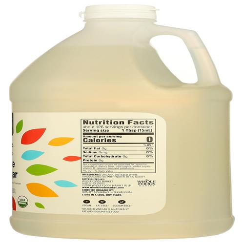 Whole Foods Market, Vinaigre blanc distillé biologique, 64 fl oz