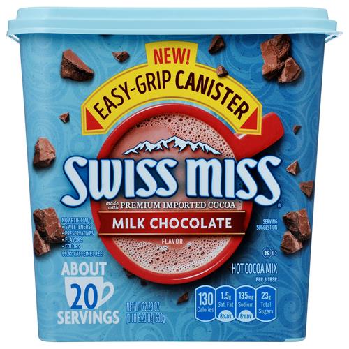 Préparation pour chocolat chaud arôme chocolat au lait Swiss Miss, boîte de 630 g