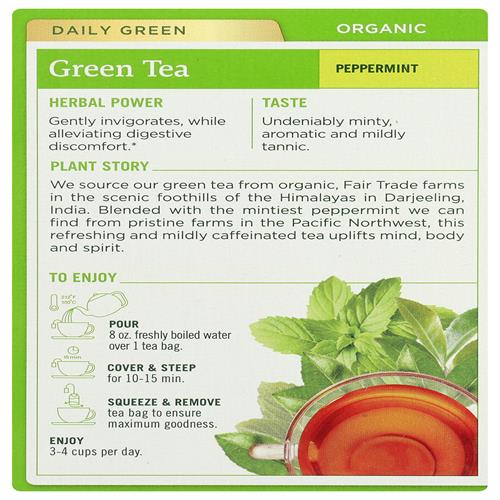 Traditional Medicinals, Thé vert menthe poivrée biologique, 16 sachets