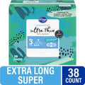 Serviettes ultra minces Kroger avec ailettes, extra longues, taille super 3, sans parfum, 38 unités