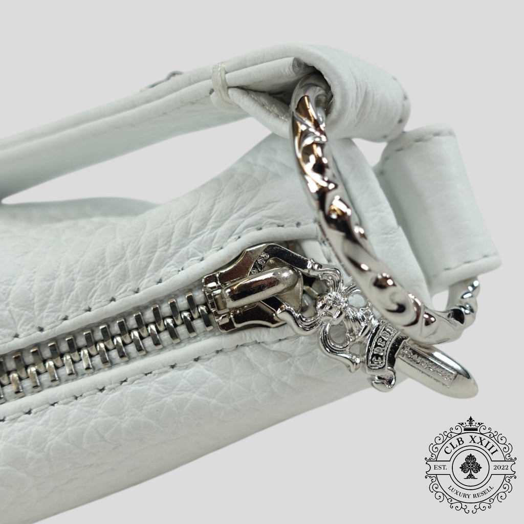 Sac en forme de pépite de poulet Chrome Hearts, couleur blanche