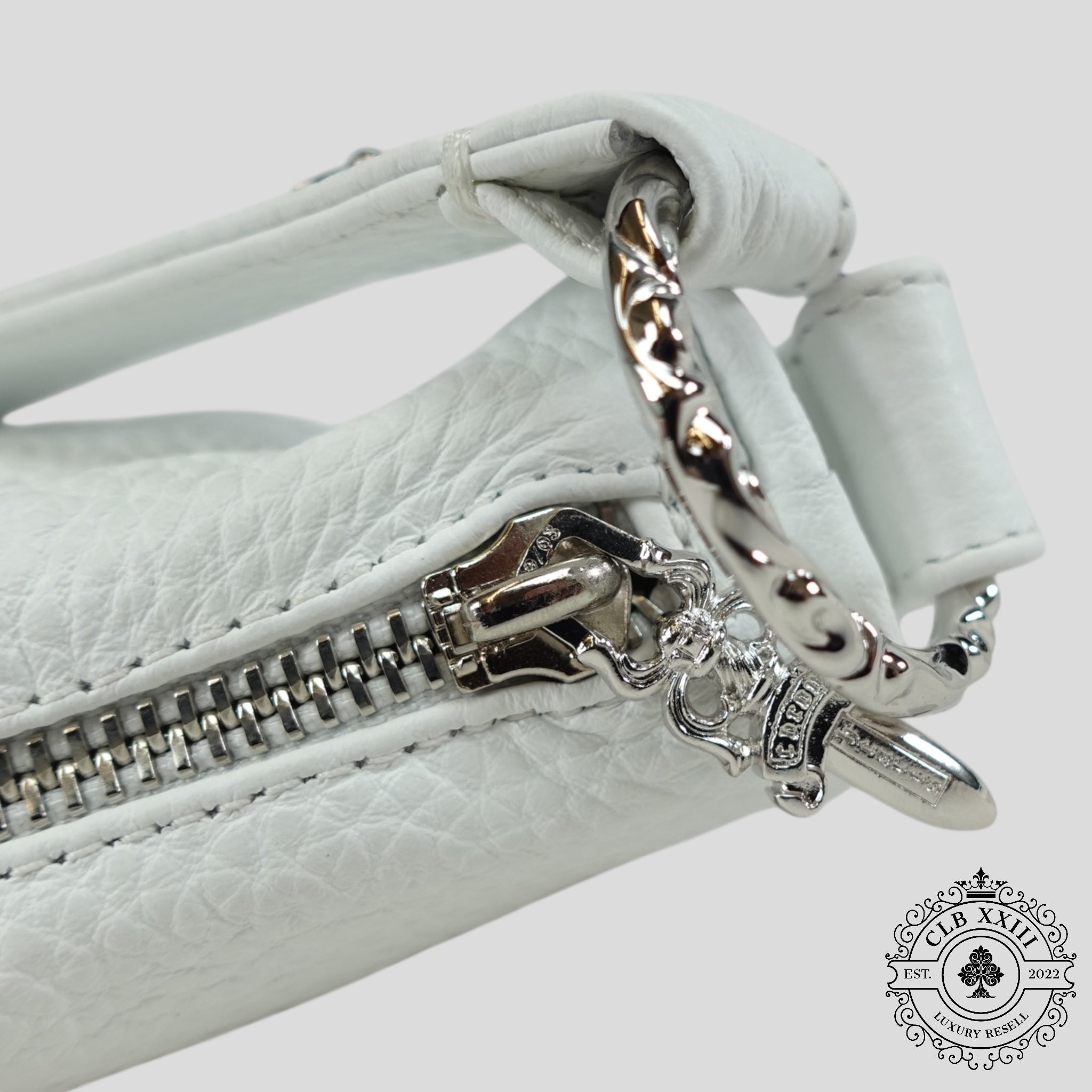 Sac en forme de pépite de poulet Chrome Hearts, couleur blanche