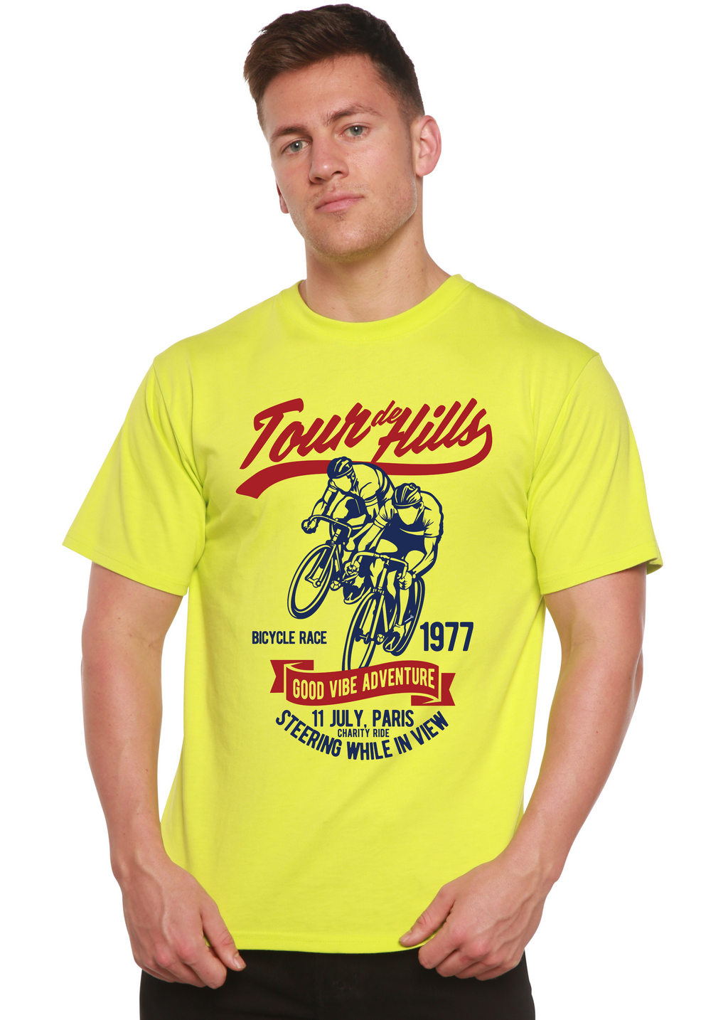 T-shirt graphique à manches courtes en viscose de bambou et coton biologique Tour De Hills Spun Bamboo® pour homme