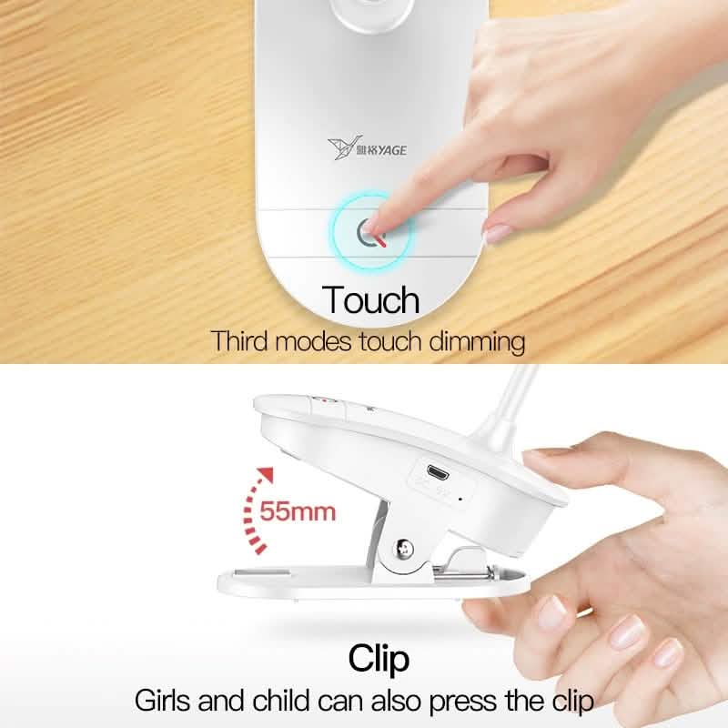 Lampe de Bureau à Pince avec Interrupteur Tactile LED et 3 Modes