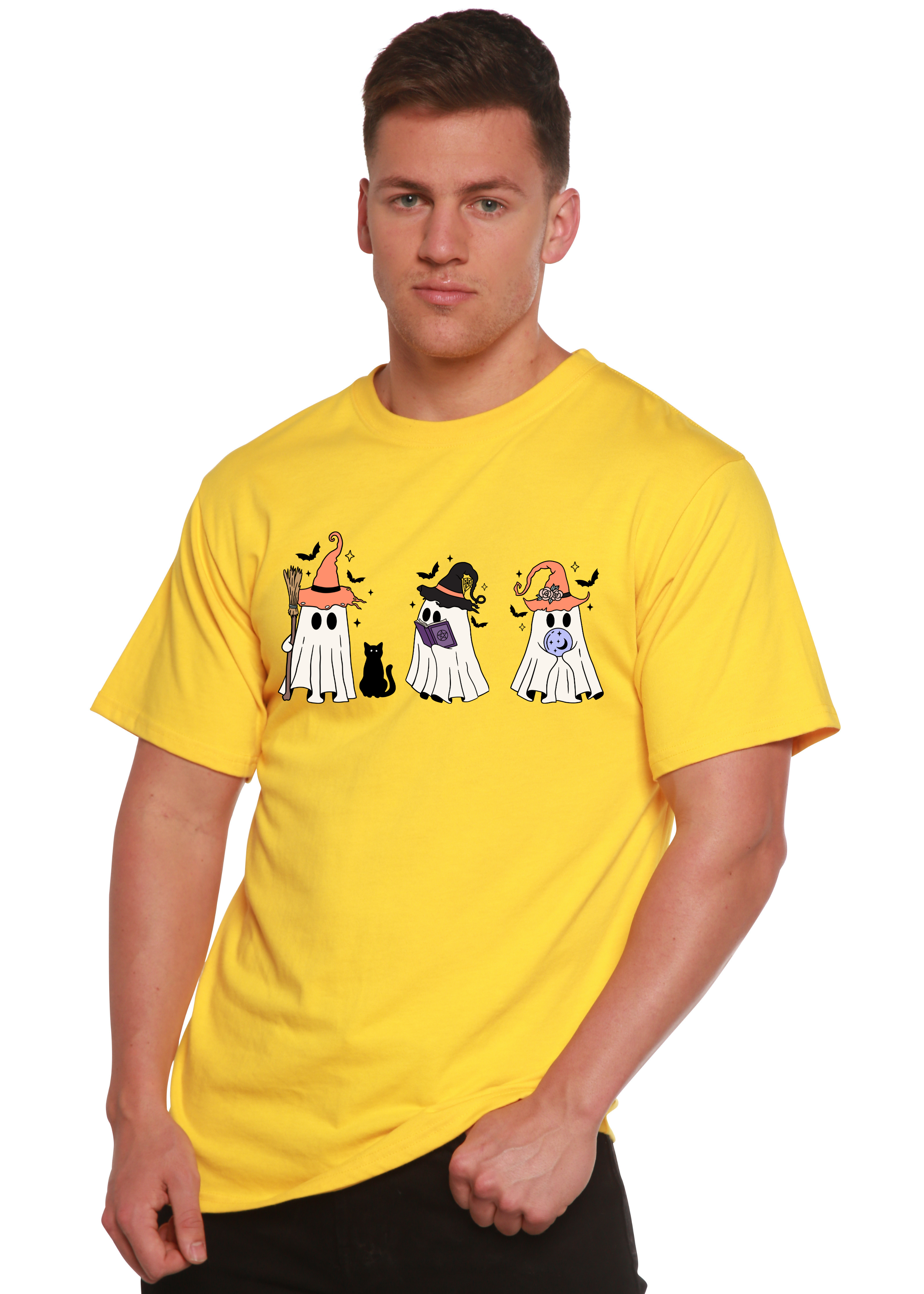 T-shirt graphique à manches courtes Halloween Boo pour homme en bambou viscose/coton biologique