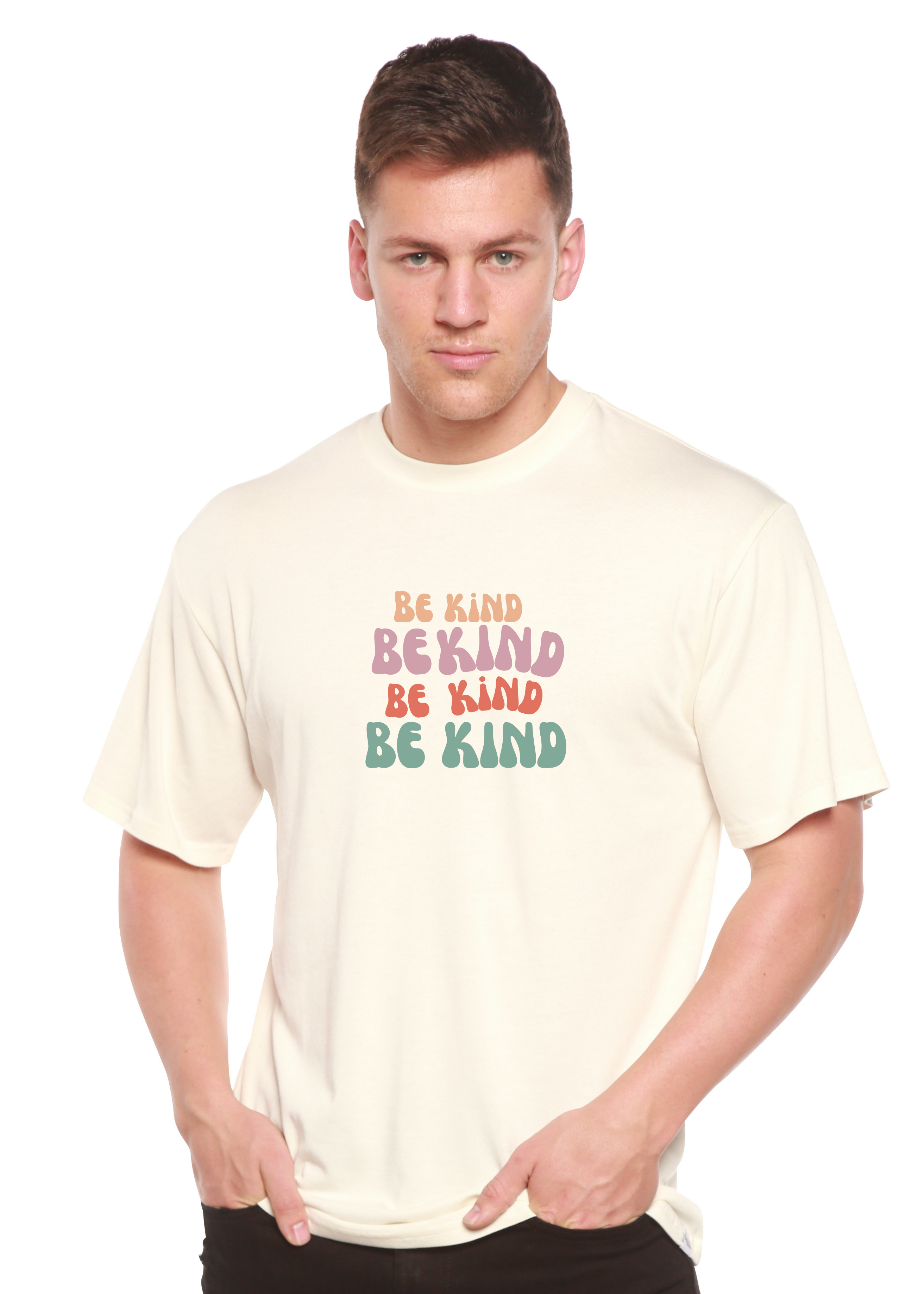 T-shirt graphique à manches courtes pour homme Be Kind en viscose de bambou/coton biologique