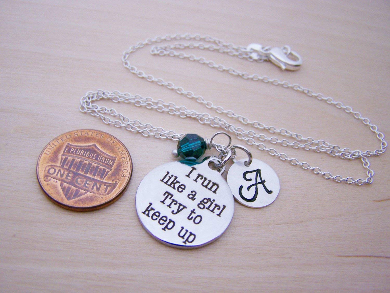 I Run Like a Girl Charm Necklace – Personalized Sterling Silver Jewelry