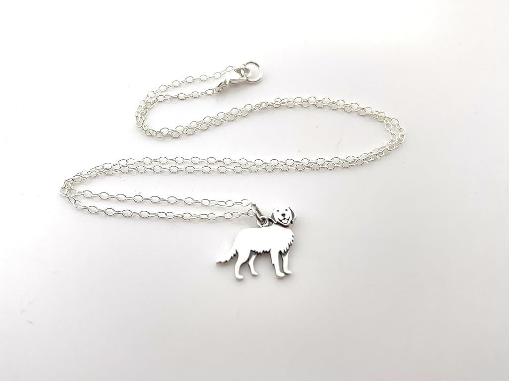 Golden Retriever Necklace – Sterling Silver, 18-Inch Chain