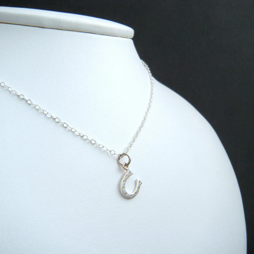 Tiny Horseshoe Necklace – Sterling Silver Charm on 18" Chain