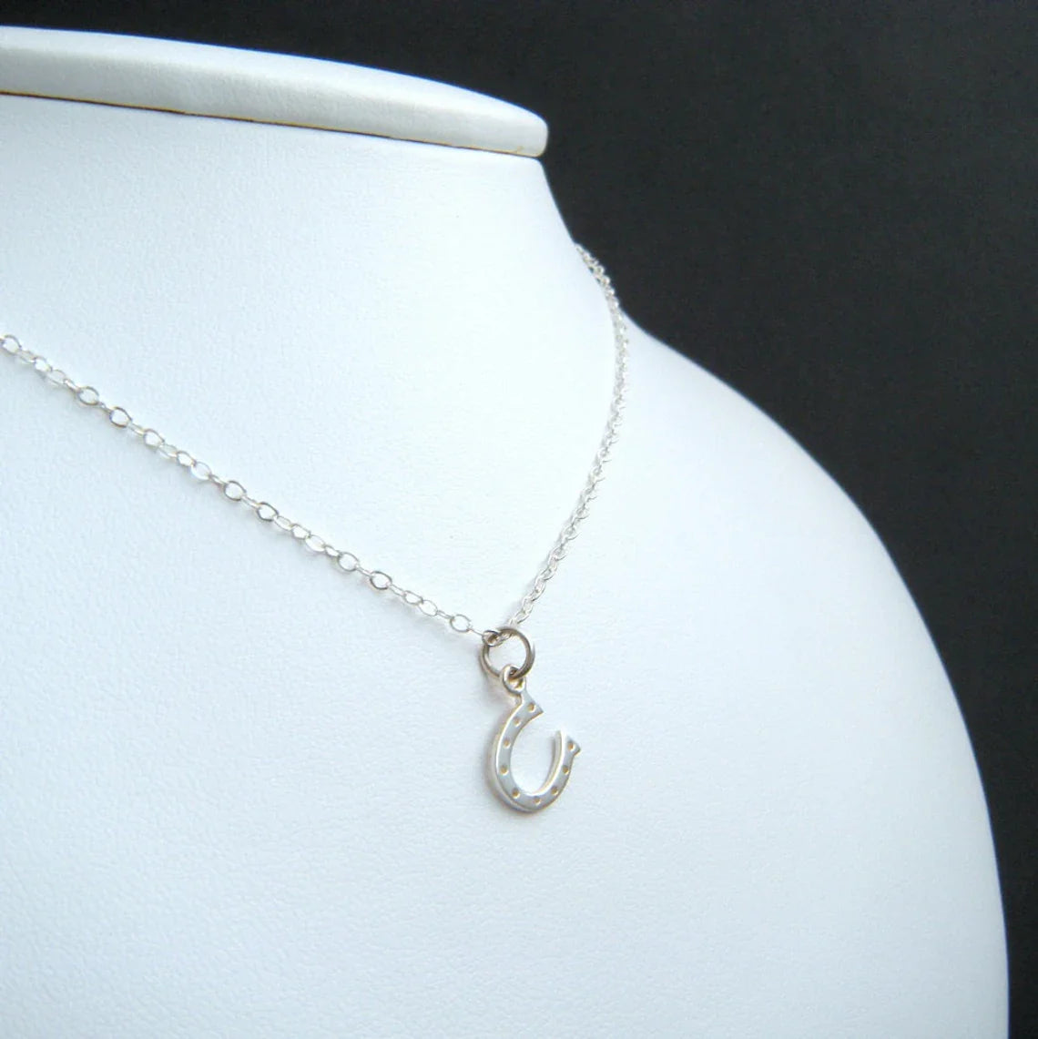 Tiny Horseshoe Necklace – Sterling Silver Charm on 18" Chain