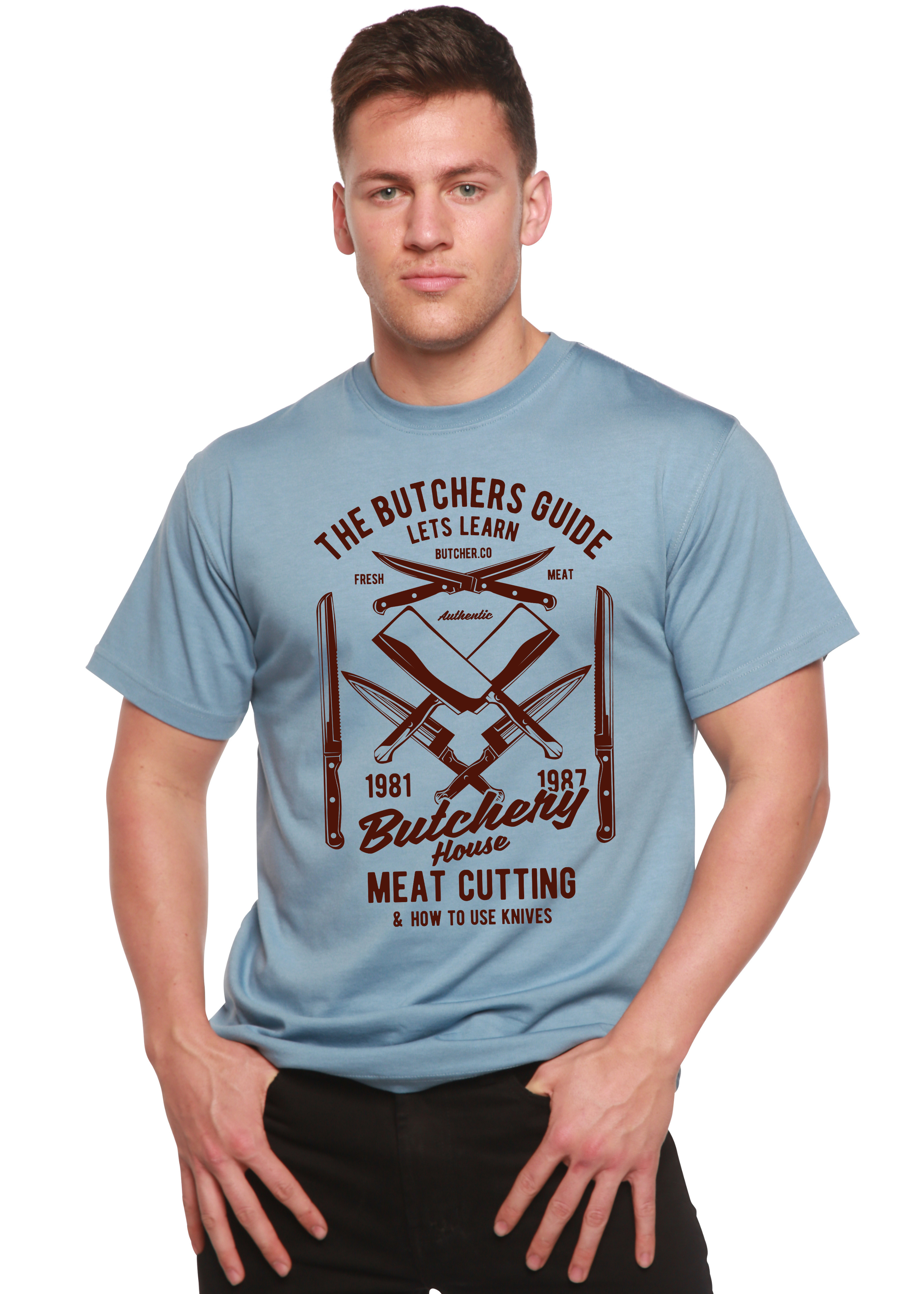 T-shirt graphique à manches courtes en viscose de bambou et coton biologique Butchery House pour homme