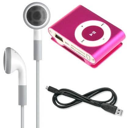 Mini lecteur MP3 aléatoire avec câble USB et écouteurs