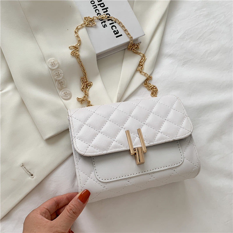 Sacs à bandoulière de luxe noirs décents pour femmes et filles, petit sac messager de créateur, sac à bandoulière pour femmes, sac à bandoulière à chaîne en treillis de diamant à la mode et polyvalent pour femmes
