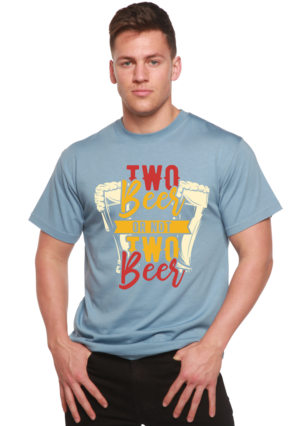T-shirt graphique à manches courtes en viscose de bambou/coton biologique Two Beer Men