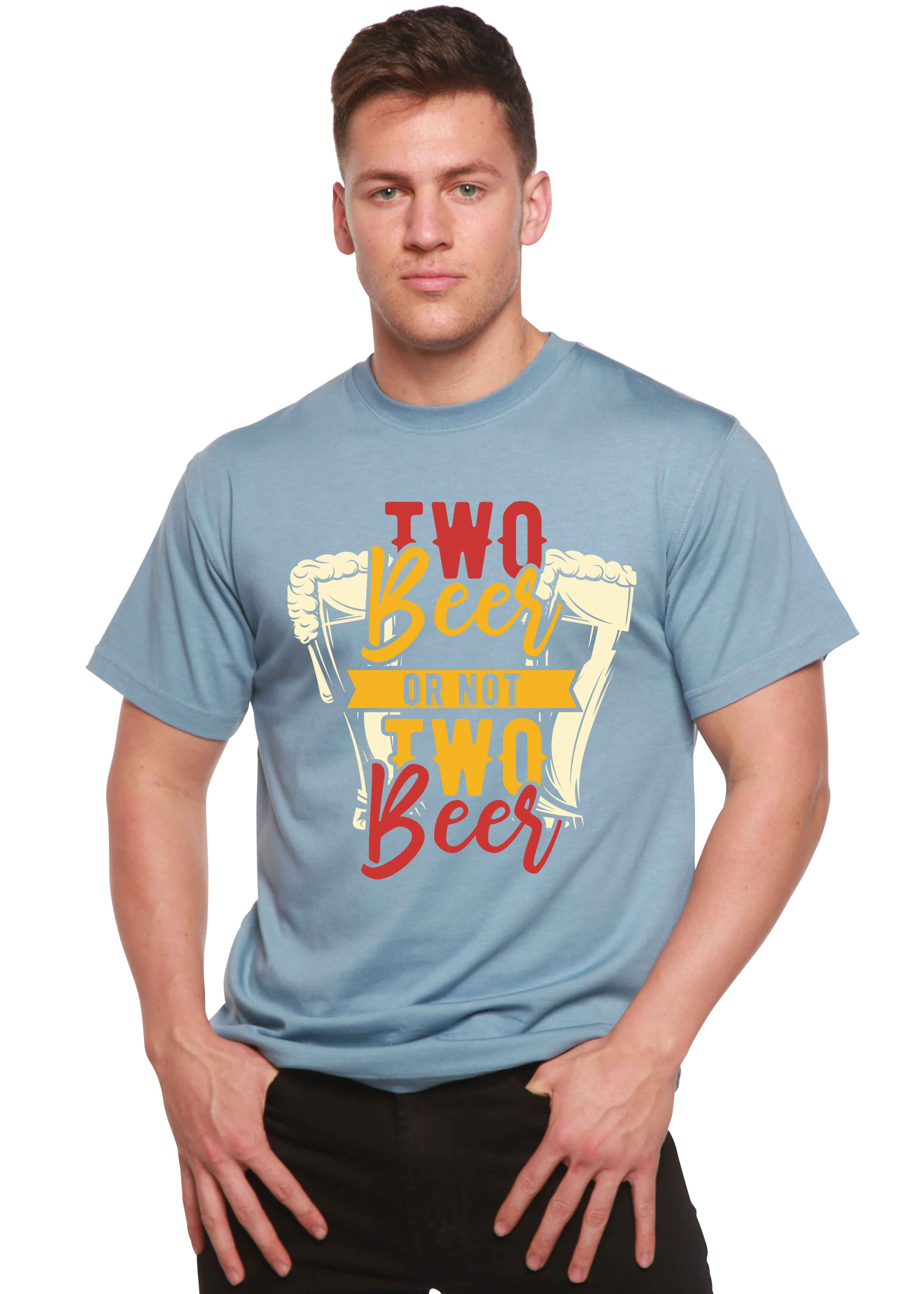 T-shirt graphique à manches courtes en viscose de bambou/coton biologique Two Beer Men