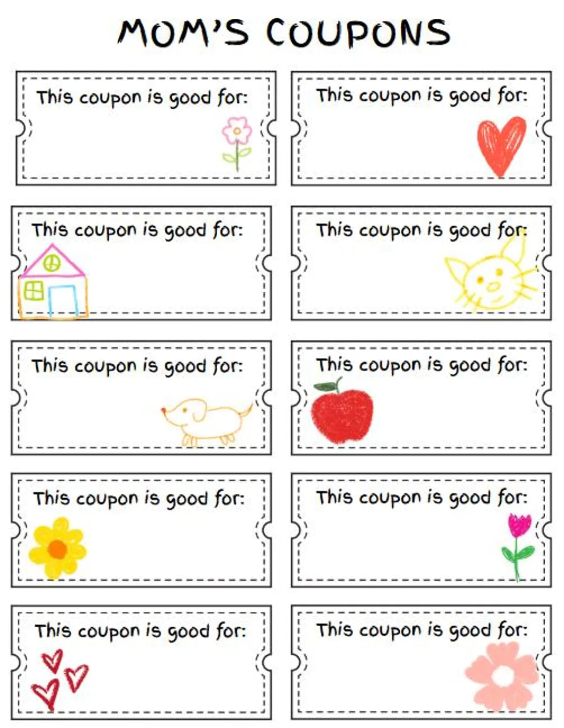 DIY Mom's Coupon Book – Printable Gift from Kids