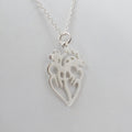 Open Anatomical Heart Necklace – Sterling Silver Medical Heart Pendant on 16" Chain