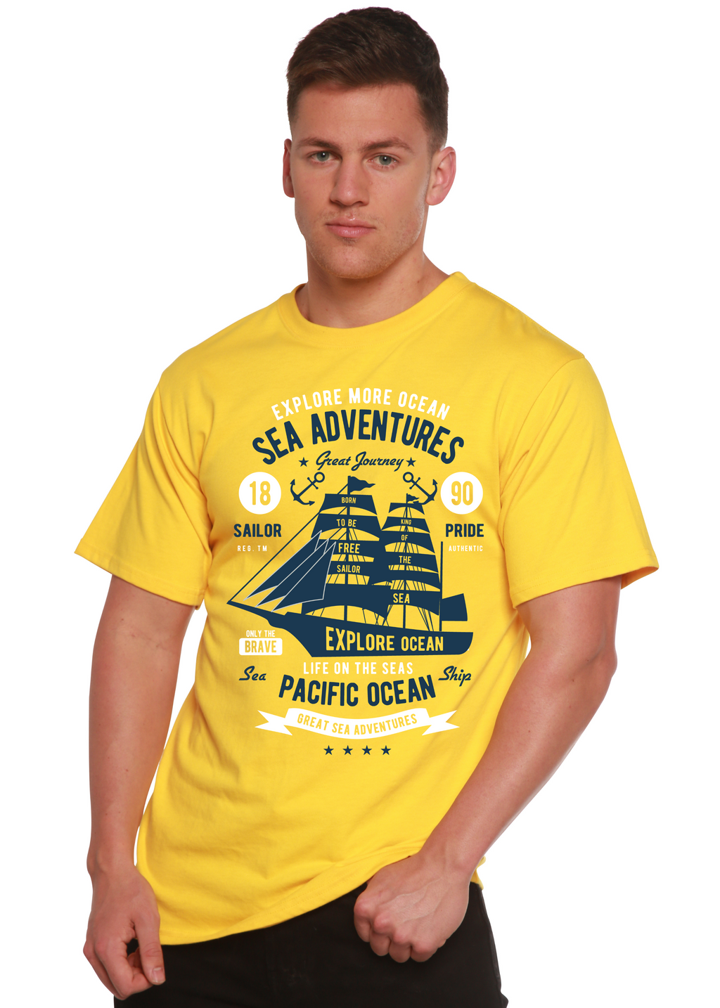 T-shirt graphique Sea Adventures Spun Bamboo® à manches courtes en viscose de bambou/coton biologique pour homme
